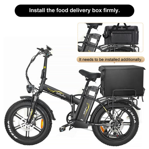Emoko C94 Cargo Food Delivery ebike 150-200KM Long Range 48V 20*4 Inch Fat Tire Electric Bicycle Emoko C94 Cargo Food Delivery ebike 150-200KM Long Range 48V 20*4 Inch Fat Tire Electric Bicycle