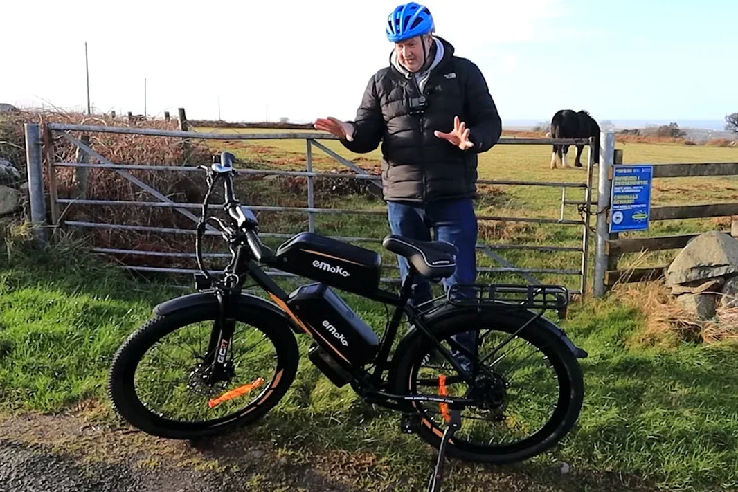 EMOKO EC27 dual battery e-bike during an outdoor real-world range test