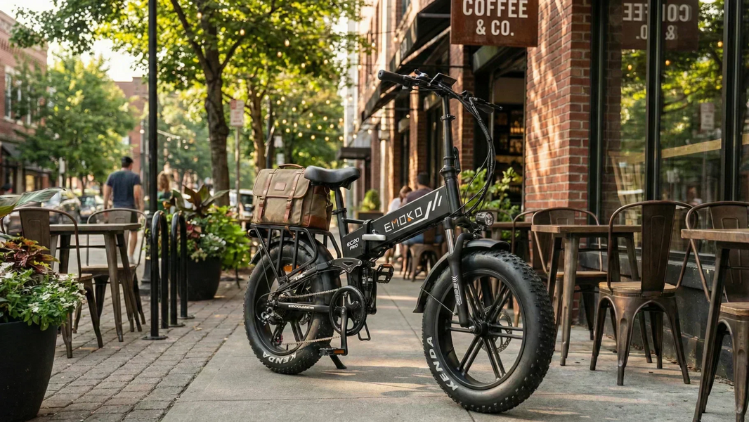 Emoko EC20 1000W foldable fat tire electric bike perfect for daily urban commute