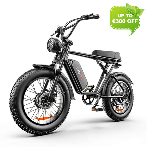 EMOKO C91 48V 1000W Fat Tire Ebike - Retro Moped Off-Road
