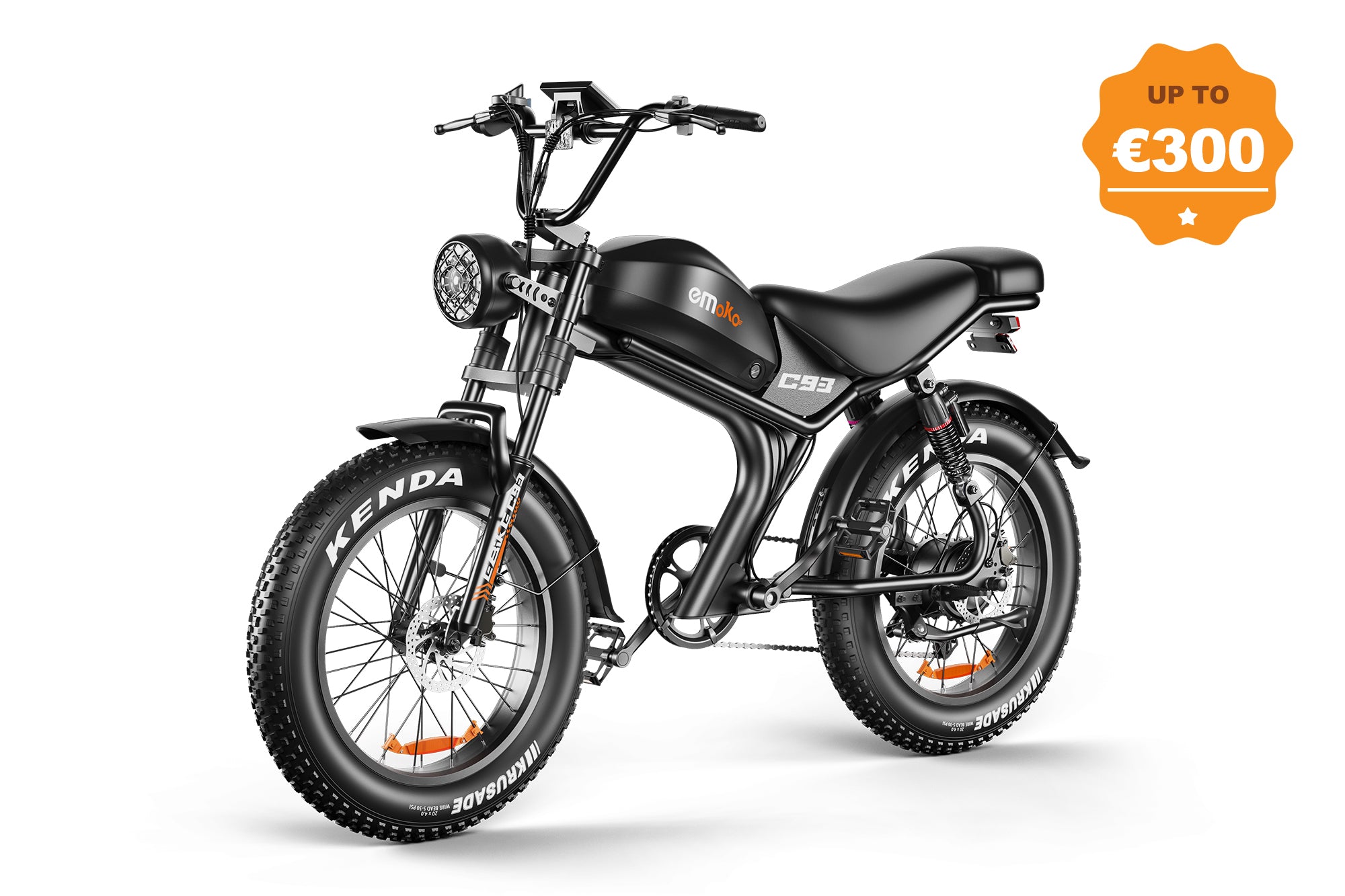 EMOKO C93 Moped Electric Bike| 1000W Off-Road Fat Tire Ebike