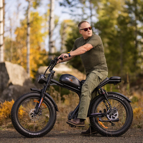 EMOKO 24 Inch C93 Moped Electric Bike| 75N.M Off-Road Fat Tire Mountain Ebike
