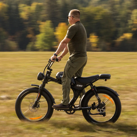 EMOKO 24 Inch C93 Moped Electric Bike| 75N.M Off-Road Fat Tire Mountain Ebike