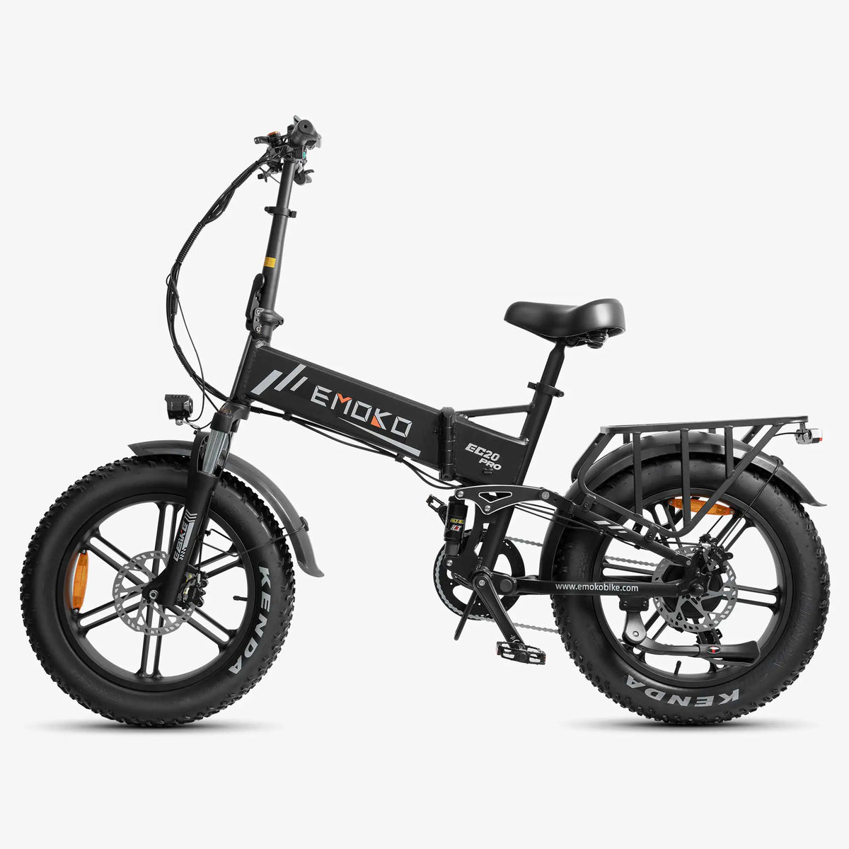 EMOKO EC20 Folding Electric Bike — full suspension, fat tire, alloy rear rack