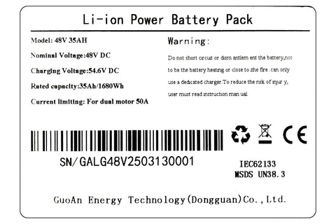 48V 35AH Battery for Emoko C94 Electric Bike